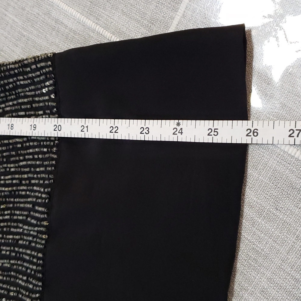 Eileen Fisher Black and Silver Beaded Blouse - Picture 8 of 11